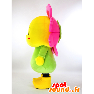 Mascota Kosupi. Rosa amarillo y verde de la flor de la mascota - MASFR28259 - Yuru-Chara mascotas japonesas