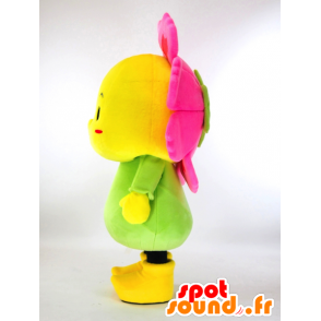 Mascot Kosupi. geel roze en groene bloem Mascot - MASFR28259 - Yuru-Chara Japanse Mascottes