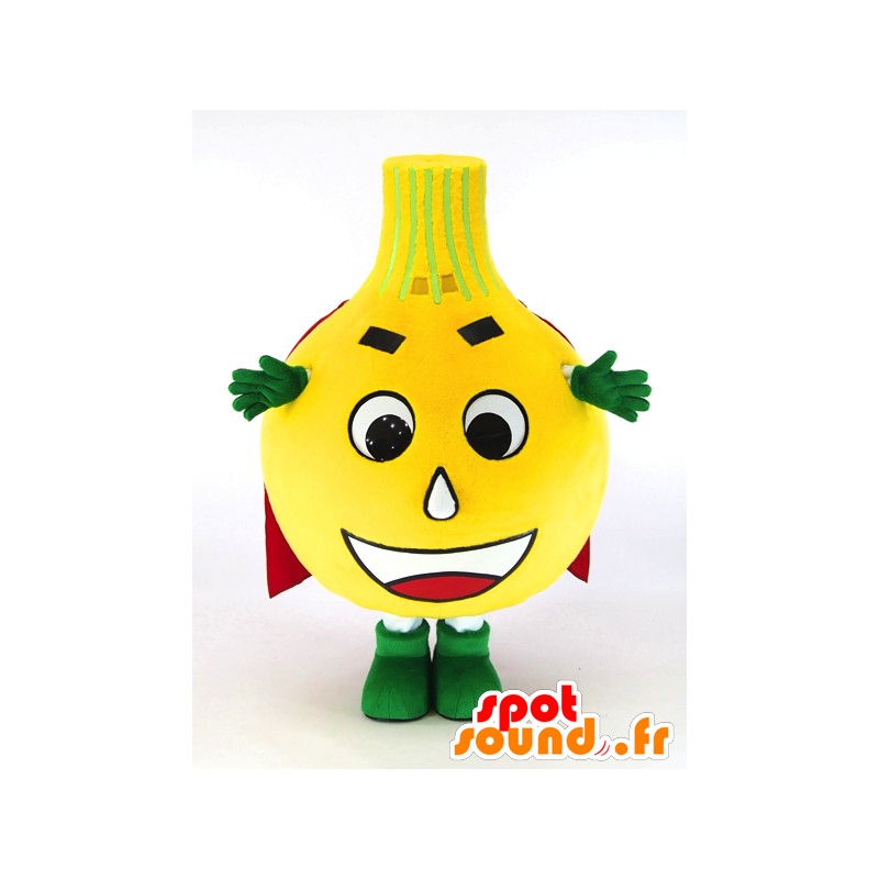 Mascotte Isatama kun. Giallo cipolla mascotte con un mantello - MASFR28260 - Yuru-Chara mascotte giapponese