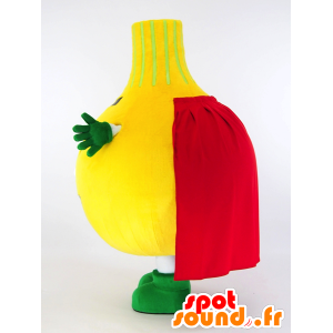 Mascot Isatama kun. Yellow onion mascot with a cape - MASFR28260 - Yuru-Chara Japanese mascots