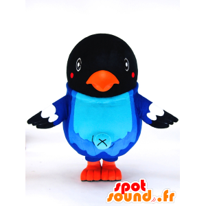 Mascot Tsupi Heso. Mascot negro y azul del pájaro - MASFR28261 - Yuru-Chara mascotas japonesas