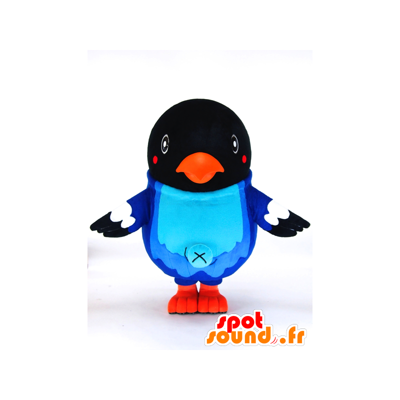 Mascot Tsupi Heso. Mascot black and blue bird - MASFR28261 - Yuru-Chara Japanese mascots