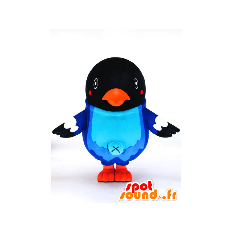 Mascot Tsupi Heso. Mascot svart og blå fugl - MASFR28261 - Yuru-Chara japanske Mascots