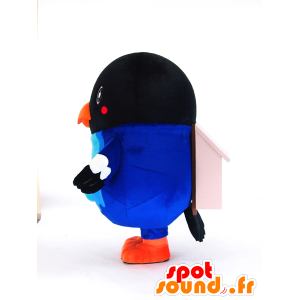 Mascot Tsupi Heso. Mascot negro y azul del pájaro - MASFR28261 - Yuru-Chara mascotas japonesas