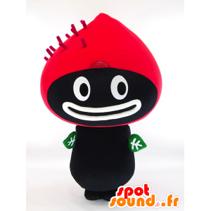 Mascotte Unamo. Rosso e nero di funghi Mascotte - MASFR28262 - Yuru-Chara mascotte giapponese