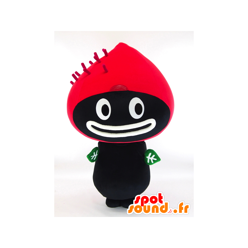 Unamo maskot. Rød og sort champignon maskot - Japanske Yuru-Chara-maskotter - MASFR28262 - SpotSound.fr