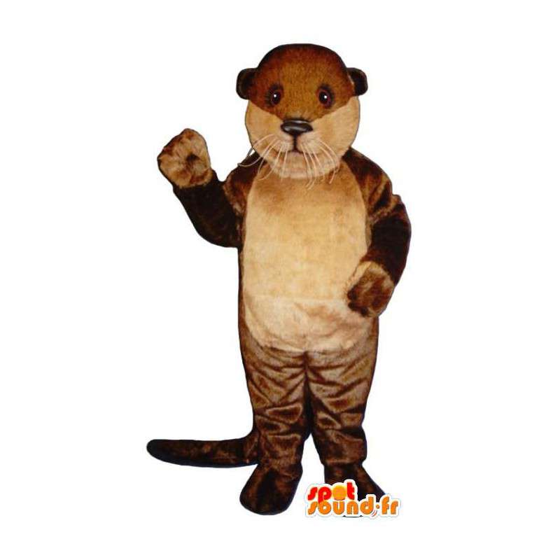 Mascotte de loutre marron, bicolore - MASFR007176 - Mascottes de l'océan