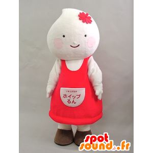 Witte sneeuwman mascotte hoofd met teardrop - MASFR28265 - Yuru-Chara Japanse Mascottes