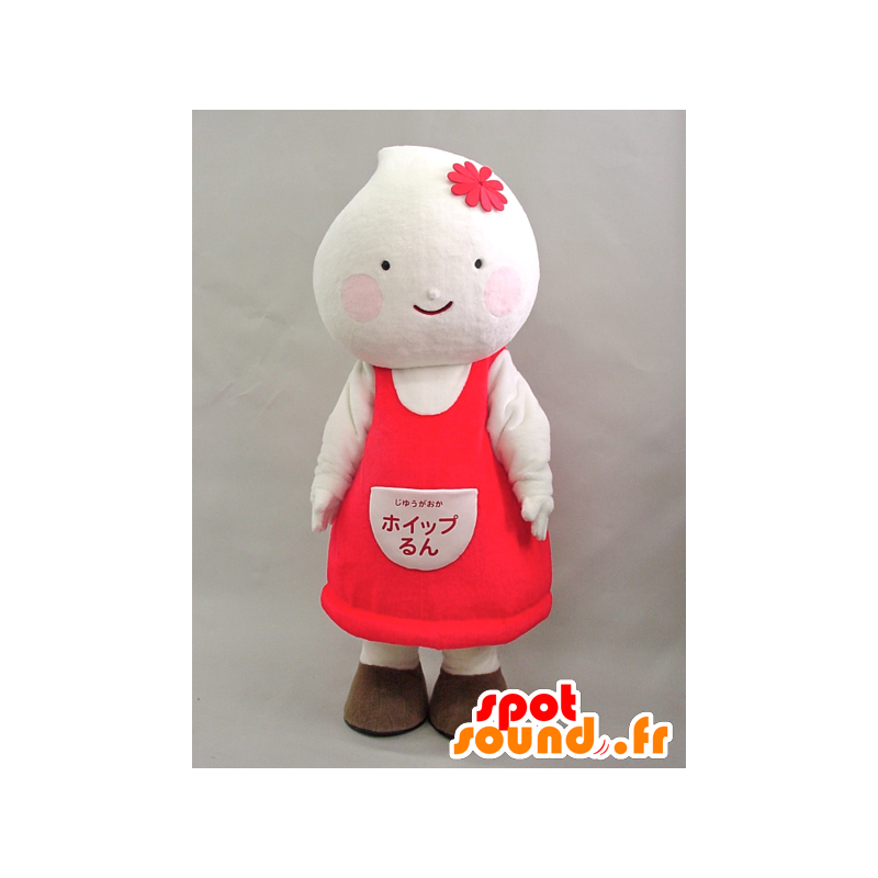Witte sneeuwman mascotte hoofd met teardrop - MASFR28265 - Yuru-Chara Japanse Mascottes