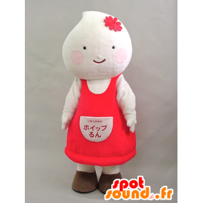 Mascotte de bonhomme blanc avec la tête en forme de goutte - MASFR28265 - Mascottes Yuru-Chara Japonaises