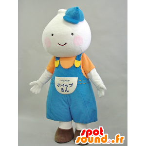 Hvit snømann maskot hodet med teardrop - MASFR28265 - Yuru-Chara japanske Mascots