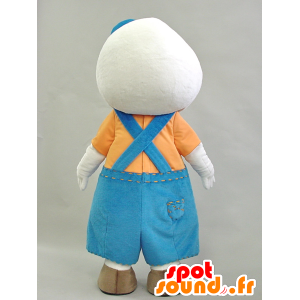 Witte sneeuwman mascotte hoofd met teardrop - MASFR28265 - Yuru-Chara Japanse Mascottes