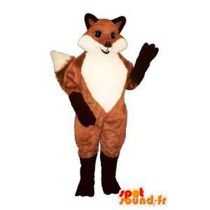 Orange fox maskot, svart og hvitt - MASFR007177 - Fox Maskoter