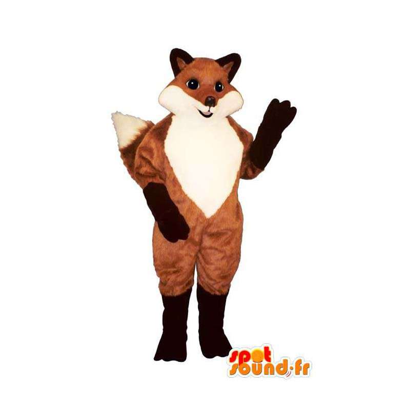 Mascot zorro naranja, blanco y negro - MASFR007177 - Mascotas Fox