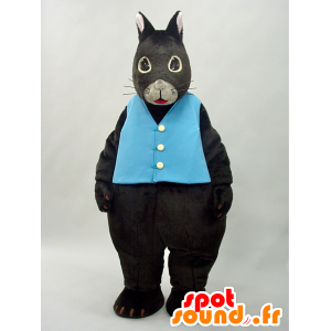 Mascotte de Amakuro chan. Mascotte de lapin noir, très réaliste - MASFR28267 - Mascottes Yuru-Chara Japonaises