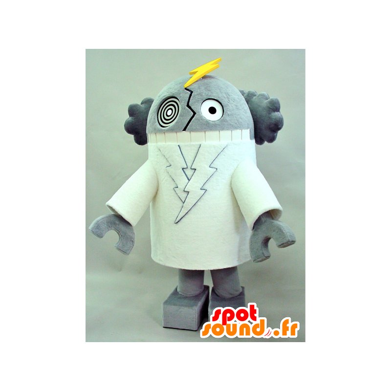 Mascot grå og hvit robot, moro - MASFR28269 - Yuru-Chara japanske Mascots