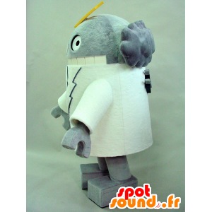 Mascot grijze en witte robot, fun - MASFR28269 - Yuru-Chara Japanse Mascottes