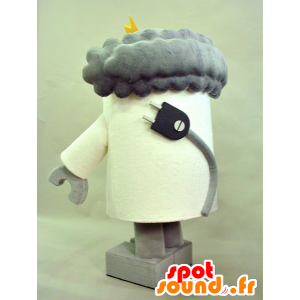 Mascot grijze en witte robot, fun - MASFR28269 - Yuru-Chara Japanse Mascottes