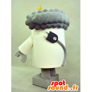 Mascote cinza e robô branco, divertimento - MASFR28269 - Yuru-Chara Mascotes japoneses