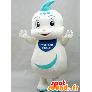 Koken kun mascot. White and blue dragon mascot - MASFR28273 - Yuru-Chara Japanese mascots