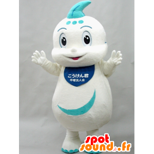 Mascotte de Koken kun. Mascotte de dragon blanc et bleu - MASFR28273 - Mascottes Yuru-Chara Japonaises