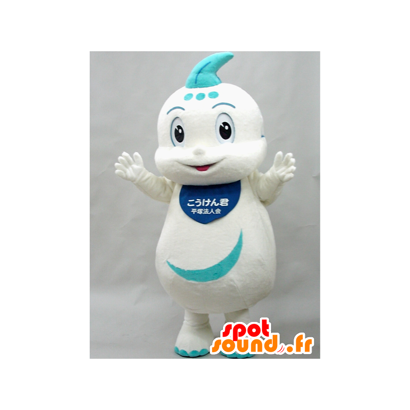 Mascot Koken kun. wit en blauw drakenmascotte - MASFR28273 - Yuru-Chara Japanse Mascottes