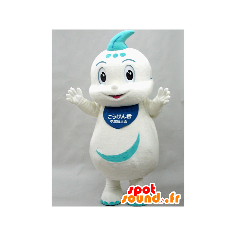 Mascotte de Koken kun. Mascotte de dragon blanc et bleu - MASFR28273 - Mascottes Yuru-Chara Japonaises