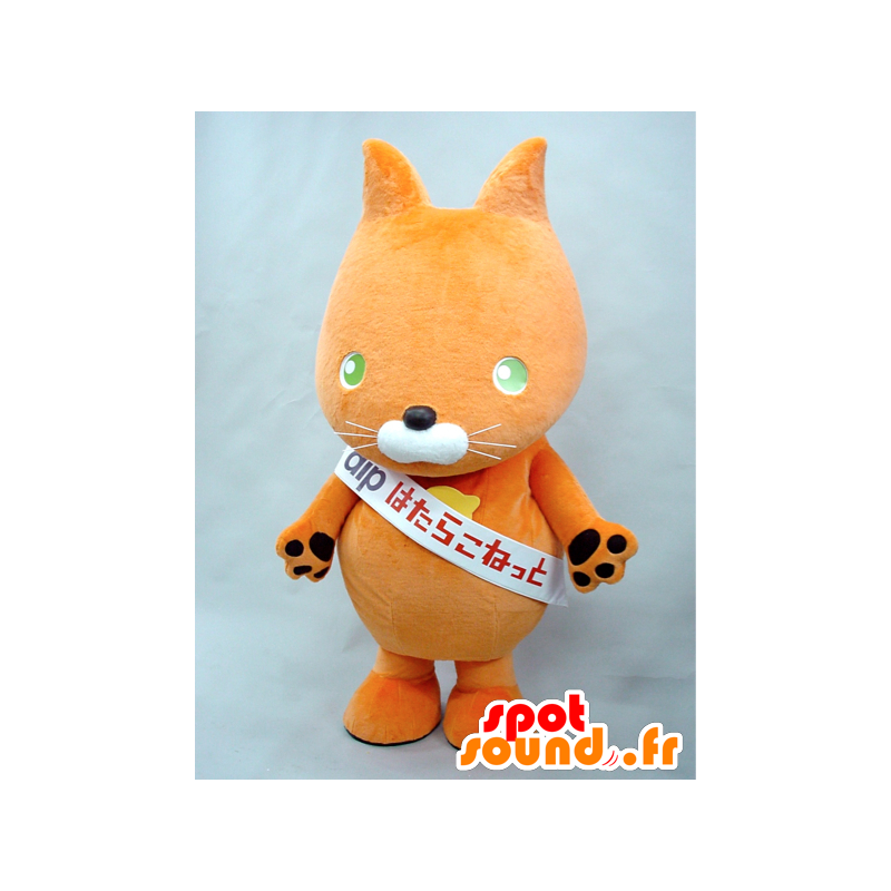 Hatarakoneko mascot. Orange cat mascot, fox - MASFR28274 - Yuru-Chara Japanese mascots