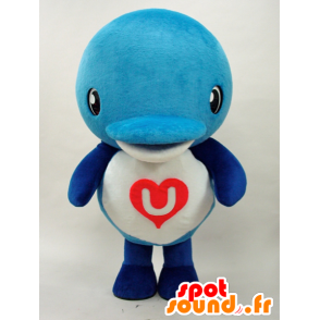 Mascote golfinho listrado com um coração - MASFR28278 - Yuru-Chara Mascotes japoneses