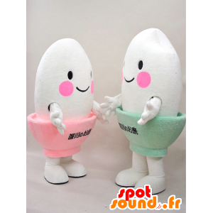 Maskoter Kometchi. 2 maskoter egg i eggeglass - MASFR28279 - Yuru-Chara japanske Mascots