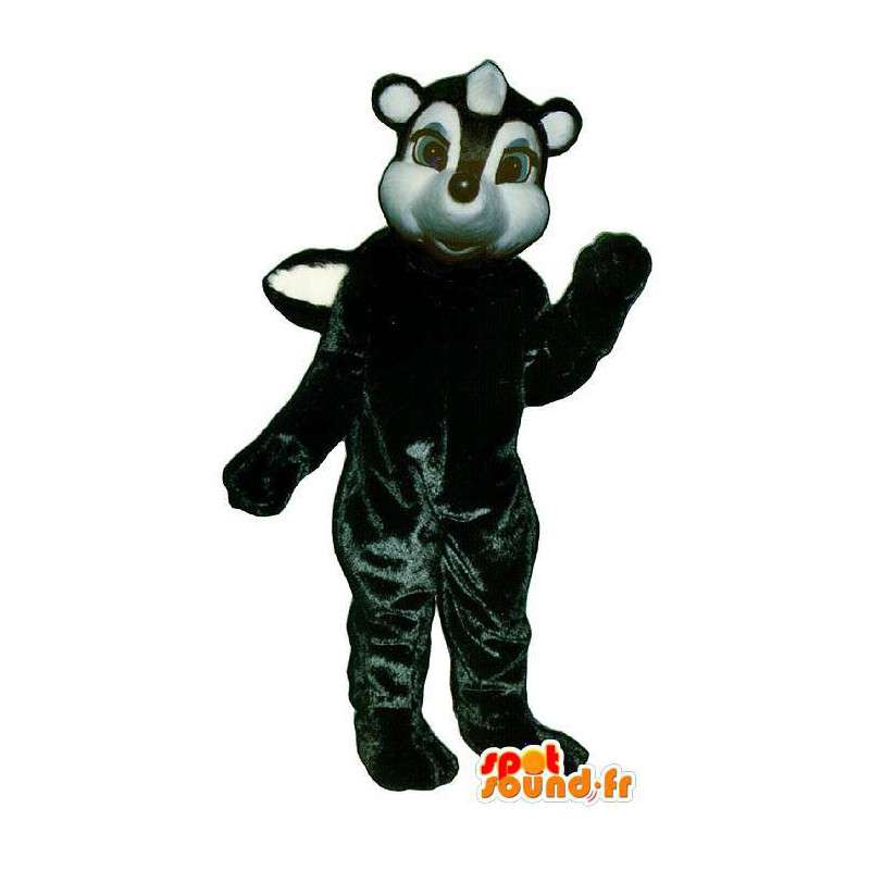 黒と白のケナガイタチのマスコット-MASFR007181-森の動物