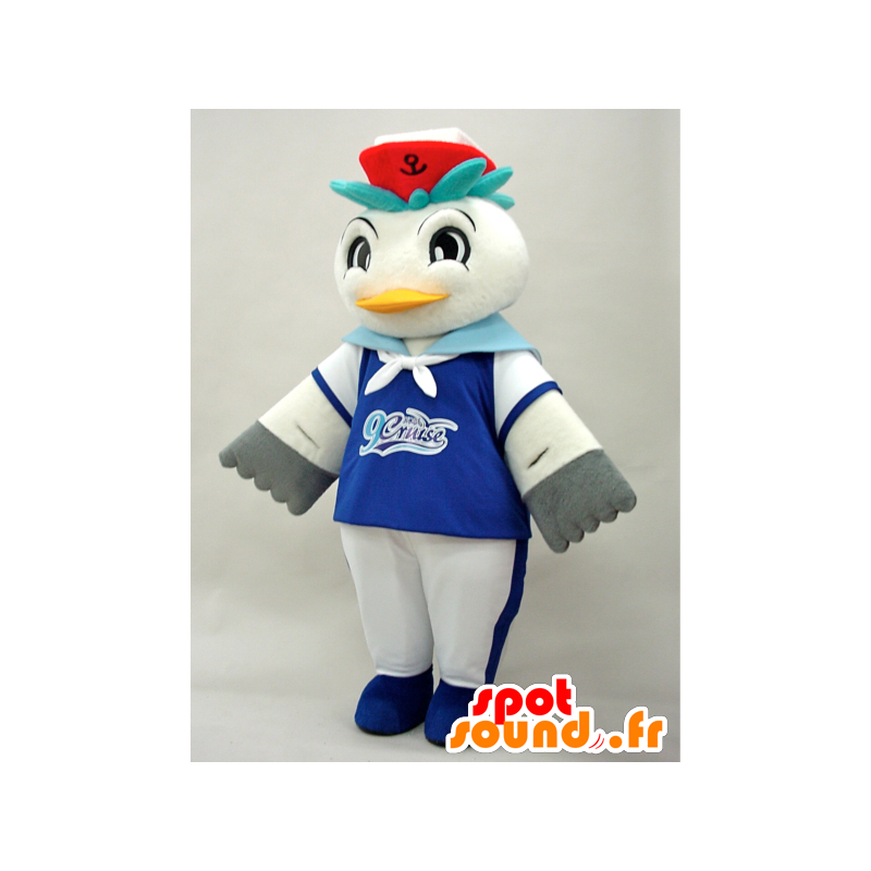 White gull gray mascot and a sailor outfit - MASFR28280 - Yuru-Chara Japanese mascots