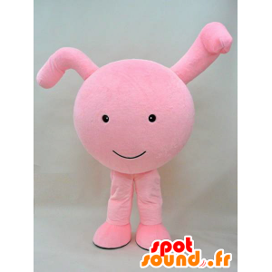 Pink mascot man, all round, with big arms - MASFR28281 - Yuru-Chara Japanese mascots