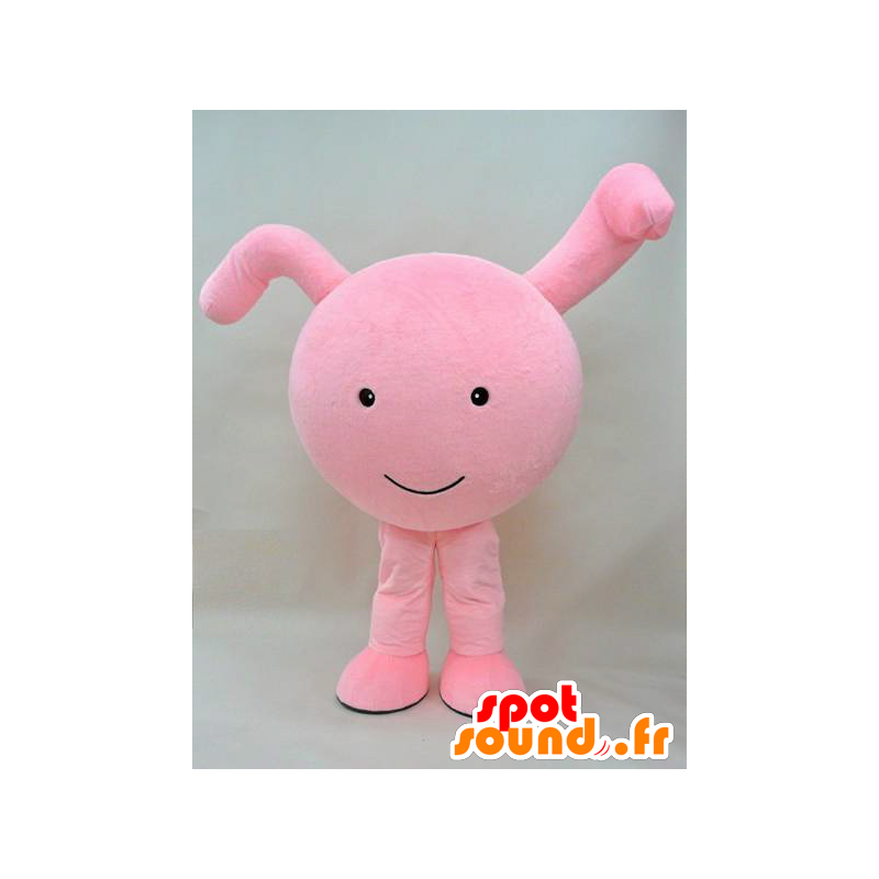 Homem mascote rosa, tudo redondo, com braços grandes - MASFR28281 - Yuru-Chara Mascotes japoneses