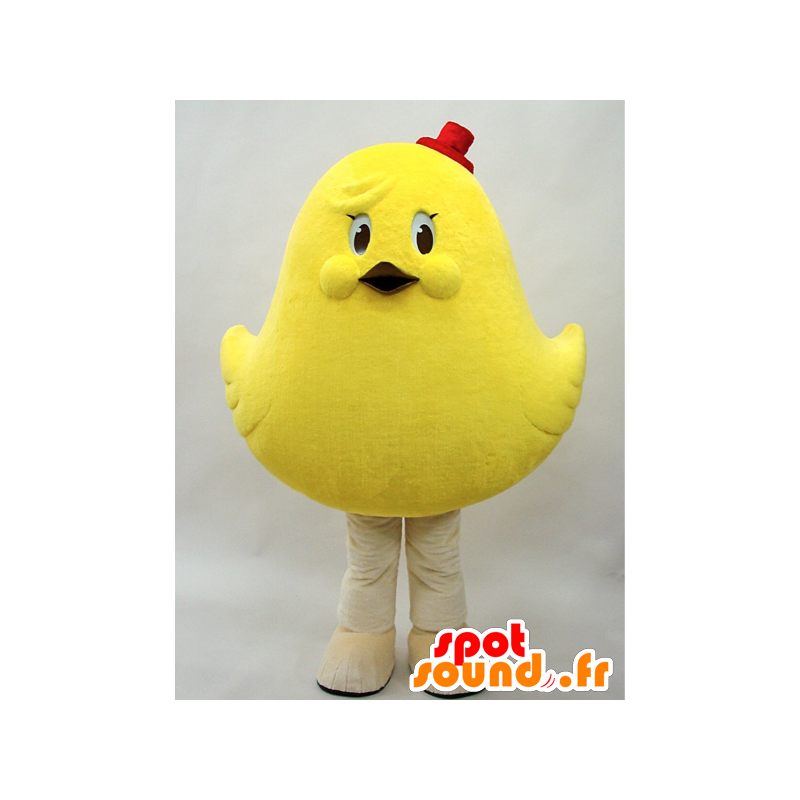 Maskot gul kylling, kæmpe og fortryllende - Spotsound maskot