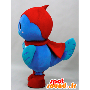 Ranger maskot. Blå och röd fiskmaskot - Spotsound maskot