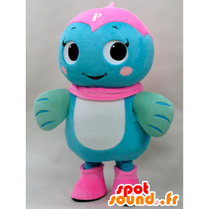 Una mascotte. Blu e rosa mascotte pesce - MASFR28284 - Yuru-Chara mascotte giapponese