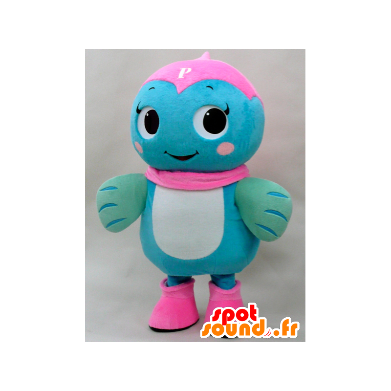 Mascot Una. sininen ja vaaleanpunainen kala maskotti - MASFR28284 - Mascottes Yuru-Chara Japonaises