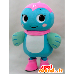 Mascot Una. blauw en roze vis mascotte - MASFR28284 - Yuru-Chara Japanse Mascottes