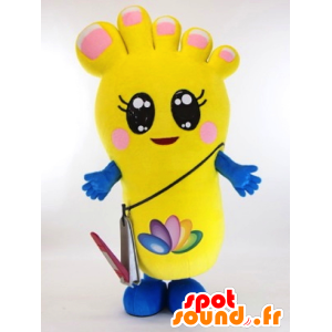 Mascot Pederin. geel voet mascotte, reuze - MASFR28285 - Yuru-Chara Japanse Mascottes