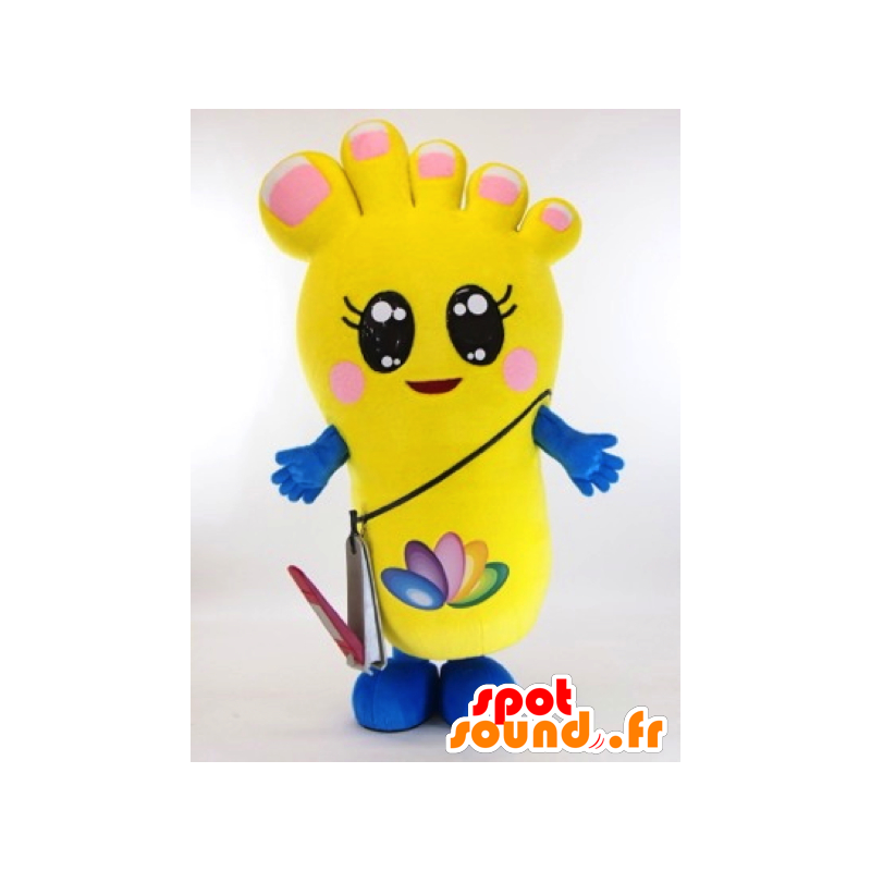 Mascot Pederin. geel voet mascotte, reuze - MASFR28285 - Yuru-Chara Japanse Mascottes
