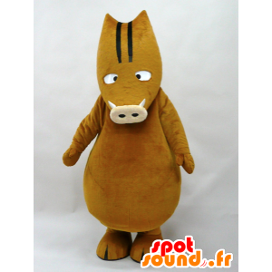 Mascot Uri Bow. Brown cinghiale mascotte - MASFR28286 - Yuru-Chara mascotte giapponese