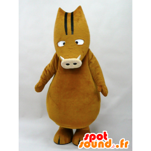 Mascotte de Uri Bow. Mascotte de sanglier marron - MASFR28286 - Mascottes Yuru-Chara Japonaises