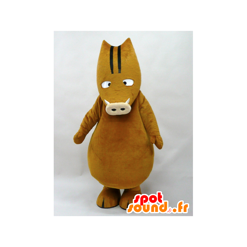 Mascot Uri Bow. Brown cinghiale mascotte - MASFR28286 - Yuru-Chara mascotte giapponese