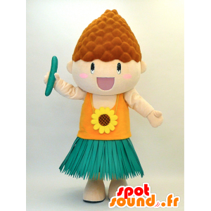 Matsurin Maskottchen. Charakter Maskottchen mit einem pinecone - MASFR28290 - Yuru-Chara japanischen Maskottchen