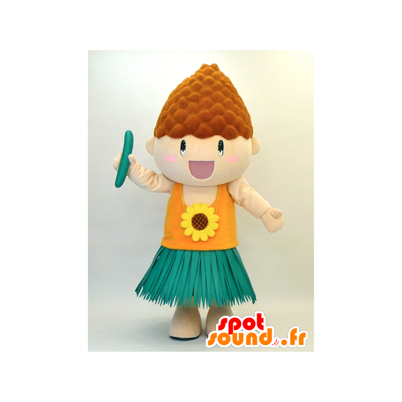 Matsurin Maskottchen. Charakter Maskottchen mit einem pinecone - MASFR28290 - Yuru-Chara japanischen Maskottchen