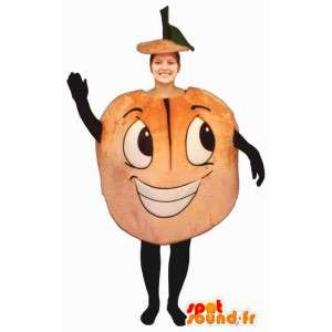 Mascotte d'abricot géant. Costume de pêche - MASFR007184 - Mascotte de fruits