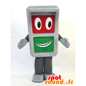 Signal-chan mascot. Red and gray green radar mascot - MASFR28293 - Yuru-Chara Japanese mascots