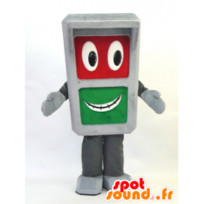 Mascotte de Signal-chan. Mascotte de radar gris rouge et vert - MASFR28293 - Mascottes Yuru-Chara Japonaises