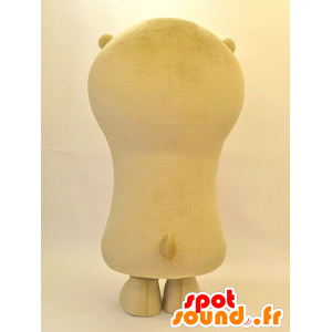 Mirakko Maskottchen. Beige Teddy Maskottchen mit Herz - MASFR28294 - Yuru-Chara japanischen Maskottchen